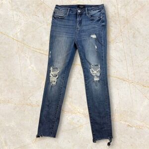 Judy Blue Jeans Size 7/28‎ Mid-Rise Skinny Fit Blue Wash Denim Stretch JB8884